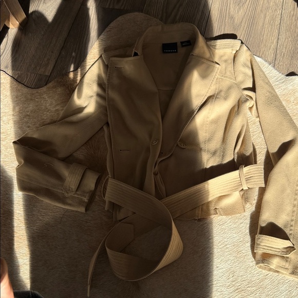 Super cute cropped trench coat rustic raw edge - Picture 10 of 10